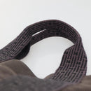 HERMES Her Line Hand Bag Canvas Gray Silver Auth 138345-8