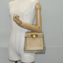 Salvatore Ferragamo Hand Bag Plastic Clear Gold Auth 138346A-22