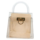Salvatore Ferragamo Hand Bag Plastic Clear Gold Auth 138346SAV-13