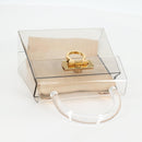 Salvatore Ferragamo Hand Bag Plastic Clear Gold Auth 138346A-6