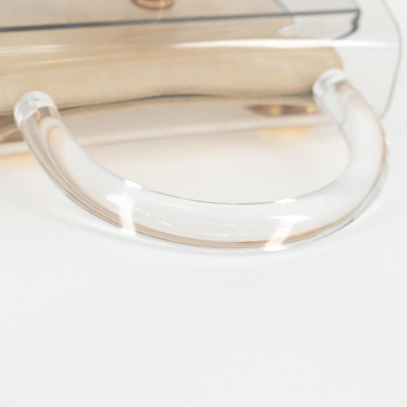 Salvatore Ferragamo Hand Bag Plastic Clear Gold Auth 138346A