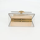 Salvatore Ferragamo Hand Bag Plastic Clear Gold Auth 138346A-5