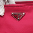 PRADA Tote Bag Nylon 2way Pink Silver Auth 138350-16