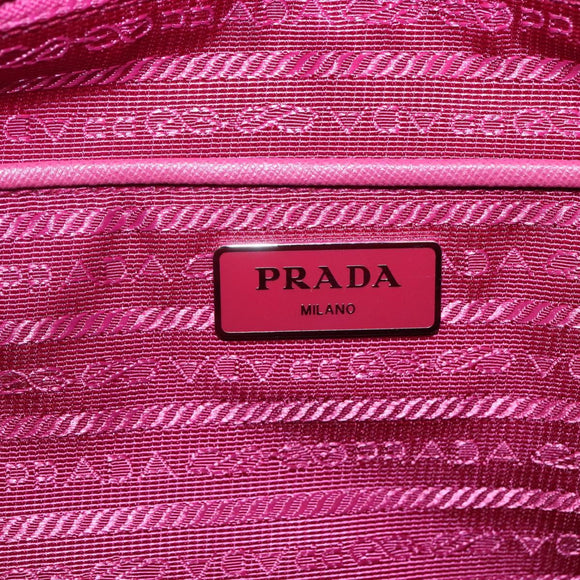 PRADA Tote Bag Nylon 2way Pink Silver Auth 138350
