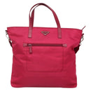 PRADA Tote Bag Nylon 2way Pink Silver Auth 138350-2