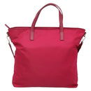 PRADA Tote Bag Nylon 2way Pink Silver Auth 138350-3