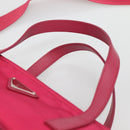 PRADA Tote Bag Nylon 2way Pink Silver Auth 138350-8