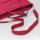 PRADA Tote Bag Nylon 2way Pink Silver Auth 138350-9