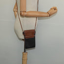 CELINE Triomphe Cell Phone Case Shoulder Bag PVC Black Auth 138351-23