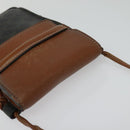 CELINE Triomphe Cell Phone Case Shoulder Bag PVC Black Auth 138351-6