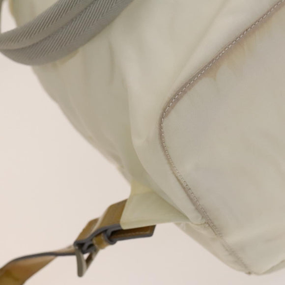 PRADA Backpack Nylon White Silver Auth 138353