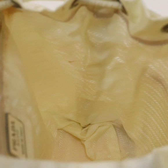 PRADA Backpack Nylon White Silver Auth 138353