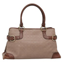 Salvatore Ferragamo Gancini Tote Bag Leather Brown Gold Auth 138354-1