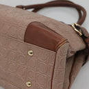 Salvatore Ferragamo Gancini Tote Bag Leather Brown Gold Auth 138354-14