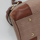 Salvatore Ferragamo Gancini Tote Bag Leather Brown Gold Auth 138354-15