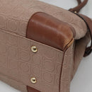 Salvatore Ferragamo Gancini Tote Bag Leather Brown Gold Auth 138354-16