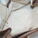 Salvatore Ferragamo Gancini Tote Bag Leather Brown Gold Auth 138354-11