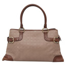 Salvatore Ferragamo Gancini Tote Bag Leather Brown Gold Auth 138354-13