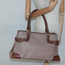 Salvatore Ferragamo Gancini Tote Bag Leather Brown Gold Auth 138354-23