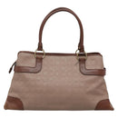 Salvatore Ferragamo Gancini Tote Bag Leather Brown Gold Auth 138354-2