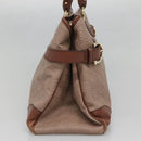 Salvatore Ferragamo Gancini Tote Bag Leather Brown Gold Auth 138354-3