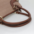 Salvatore Ferragamo Gancini Tote Bag Leather Brown Gold Auth 138354-7