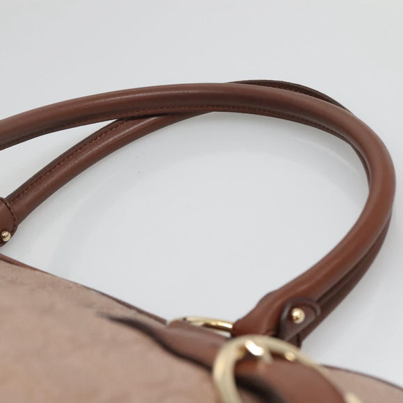 Salvatore Ferragamo Gancini Tote Bag Leather Brown Gold Auth 138354