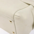 Salvatore Ferragamo Gancini Tote Bag Leather White gold Auth 138355-12
