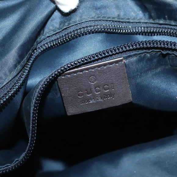 GUCCI Diamante Hand Bag Nylon Navy Gray Silver 268112 Auth 138357