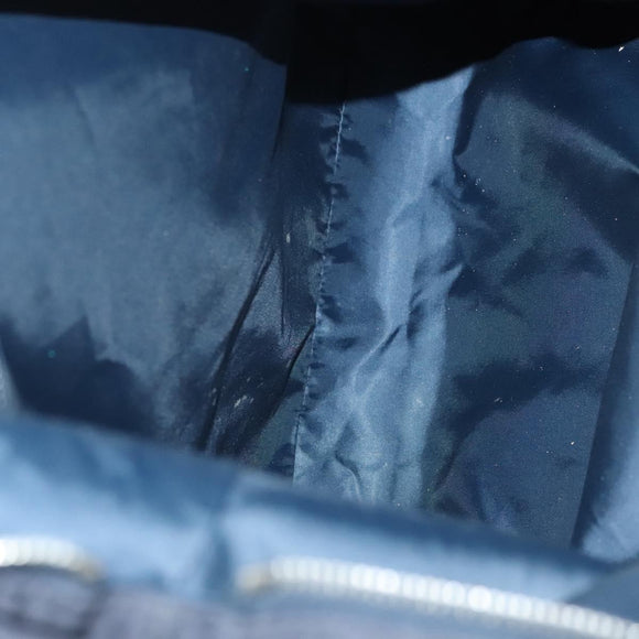 GUCCI Diamante Hand Bag Nylon Navy Gray Silver 268112 Auth 138357