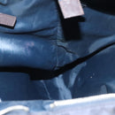 GUCCI Diamante Hand Bag Nylon Navy Gray Silver 268112 Auth 138357-20