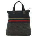 GUCCI Diamante Hand Bag Nylon Navy Gray Silver 268112 Auth 138357-13