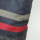 GUCCI Diamante Hand Bag Nylon Navy Gray Silver 268112 Auth 138357-4