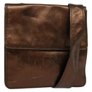 CHANEL Shoulder Bag Leather Brown CC Auth 138366-1