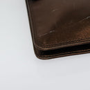 CHANEL Shoulder Bag Leather Brown CC Auth 138366-10