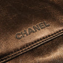 CHANEL Shoulder Bag Leather Brown CC Auth 138366-14