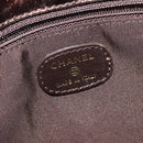 CHANEL Shoulder Bag Leather Brown CC Auth 138366-16