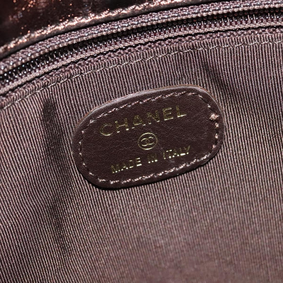 CHANEL Shoulder Bag Leather Brown CC Auth 138366