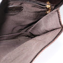 CHANEL Shoulder Bag Leather Brown CC Auth 138366-18