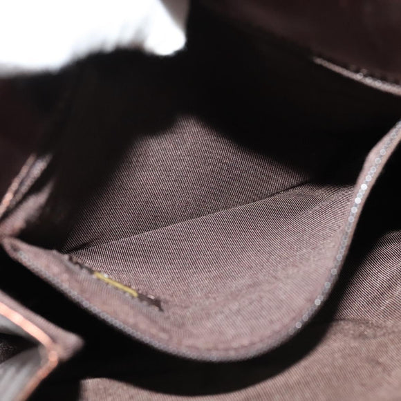 CHANEL Shoulder Bag Leather Brown CC Auth 138366