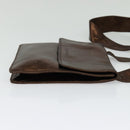 CHANEL Shoulder Bag Leather Brown CC Auth 138366-5