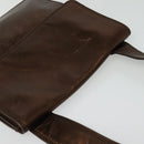 CHANEL Shoulder Bag Leather Brown CC Auth 138366-6