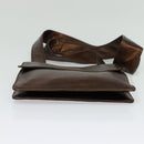 CHANEL Shoulder Bag Leather Brown CC Auth 138366-9