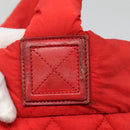 CHANEL Coco Cocoon Hand Bag Nylon Red Silver CC Auth 138367-10
