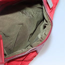 CHANEL Coco Cocoon Hand Bag Nylon Red Silver CC Auth 138367-23