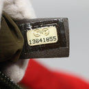 CHANEL Coco Cocoon Hand Bag Nylon Red Silver CC Auth 138367-12