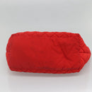 CHANEL Coco Cocoon Hand Bag Nylon Red Silver CC Auth 138367-5
