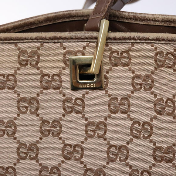 GUCCI GG Canvas Tote Bag Brown Gold 002 1098 Auth 138369