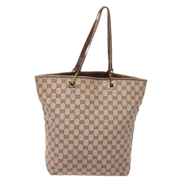 GUCCI GG Canvas Tote Bag Brown Gold 002 1098 Auth 138369