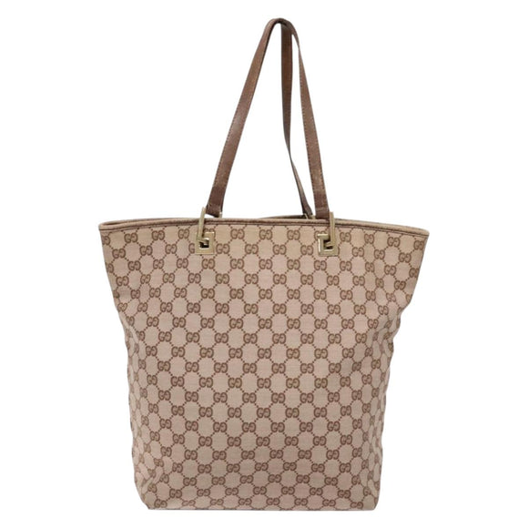 GUCCI GG Canvas Tote Bag Brown Gold 002 1098 Auth 138369